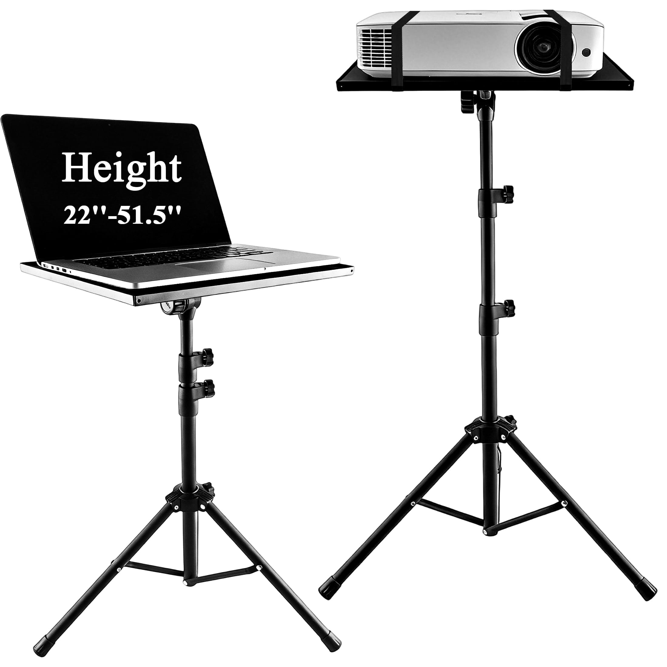Aovky Projector Stand Tripod, Portable Laptop Stand with Adjustable Height 22 to 51.5 inch, Floor Stand for Home Office, Outdoor Movies, Stage, Studio, DJ Equipment