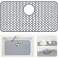thumbnail image 1 of Aovky Sink Protectors for Kitchen Sink, 26"x14" Large Non-Slip Silicone Sink Mat with Rear Drain, Heat Resistant Grid for Farmhouse Porcelain & Stainless Steel Sinks, 1 of 5