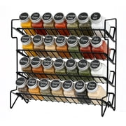 Aovky Spice Rack Organizer for Countertop, 4-Tier Heavy-Duty Metal Standing Seasoning Organizer Storage Rack for Kitchen, Pantry & Cupboard, Jars Not Included, 