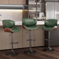 thumbnail image 1 of Aowos Bar Stools Modern Adjustable Swivel Barstools, Armless Kitchen Counter PU Leather Upholstered Bar Stool Island Barstool with Back Set of 3, Green, 1 of 1