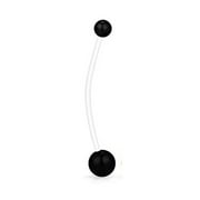 Aoxiang 14G 1 1/2 Inch Sports Flexible Bioplast Long Belly Button Rings Navel Retainer Body Piercing 38mm