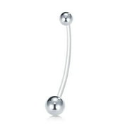 Aoxiang Belly Button Rings Long Bar 38mm Sport Flexible Bioplast Clear Navel Belly Rings Piercing Retainer
