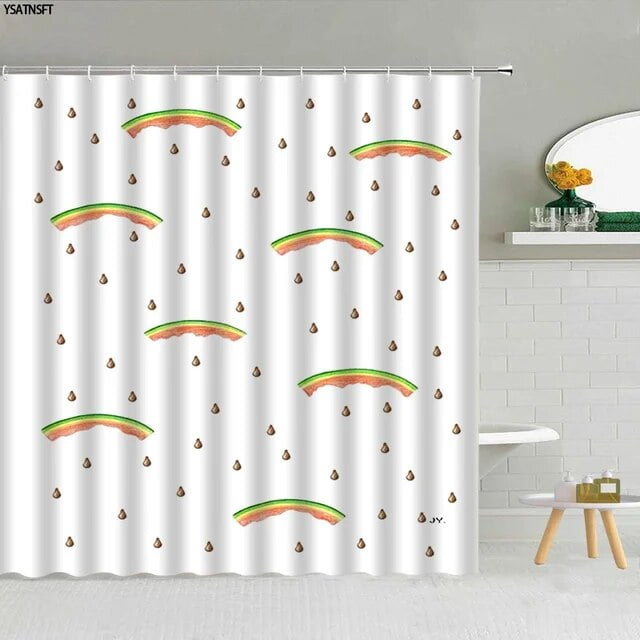 Aoxiang Simple Black White Raindrop Shower Curtain Geometry Water