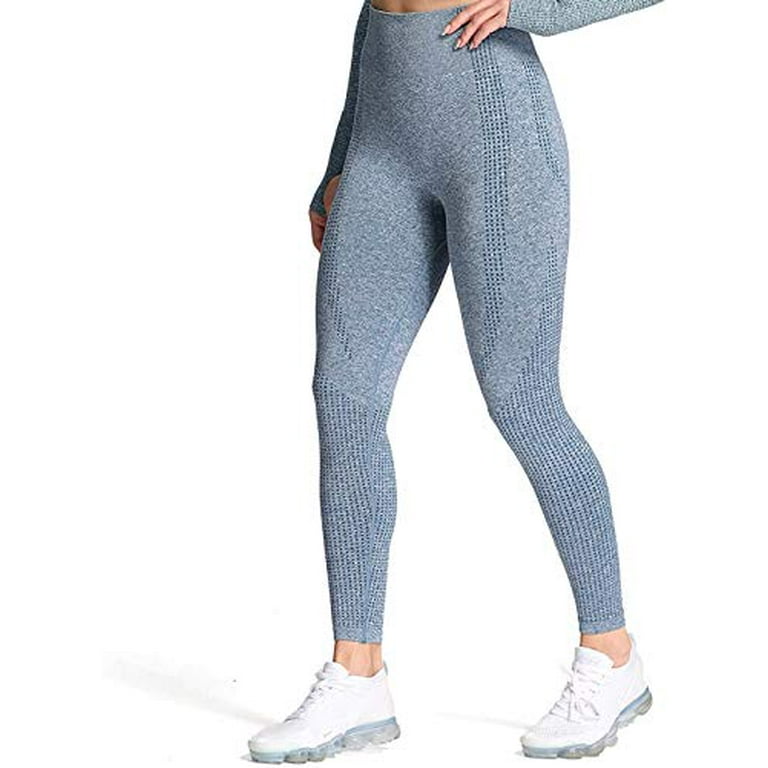 Aoxjox Women's High Waist Workout Gym Vital Seamless Leggings Yoga Pants  (Marine Blue Marl, X-Small)