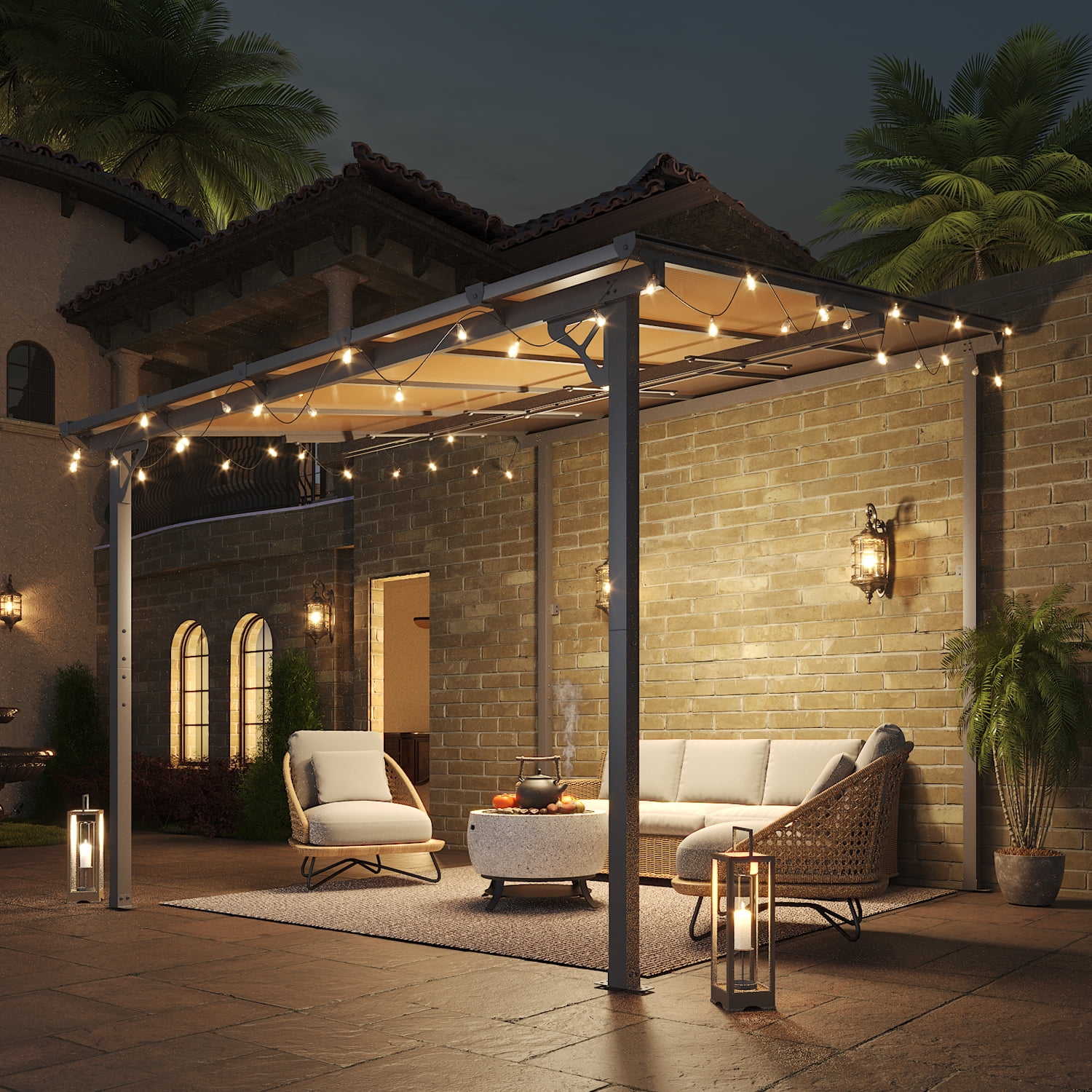 Aoxun 10’x 10’ Hardtop Gazebo, Outdoor Pergola for Garden, Patio, Backyard