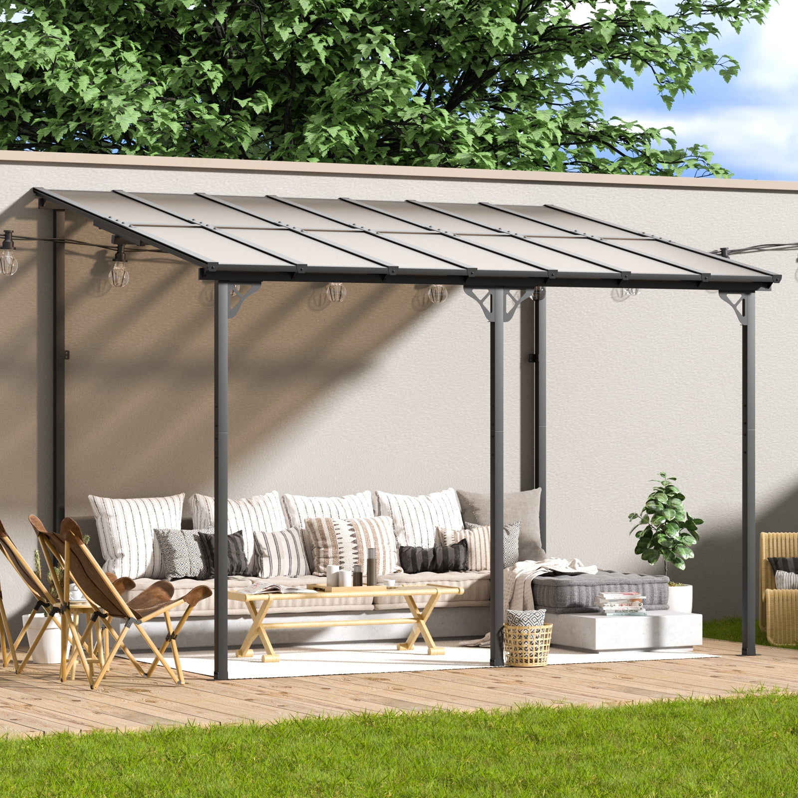 Aoxun 10’x 14’ Hardtop Gazebo, Outdoor Pergola for Garden, Patio ...
