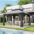 thumbnail image 1 of Dateyes 10x12 FT Outdoor Gazebo with Double Roof, Heavy-Duty Metal Frame Canopy  for Patio, Garden, Deck and Backyard (Gray), 1 of 8