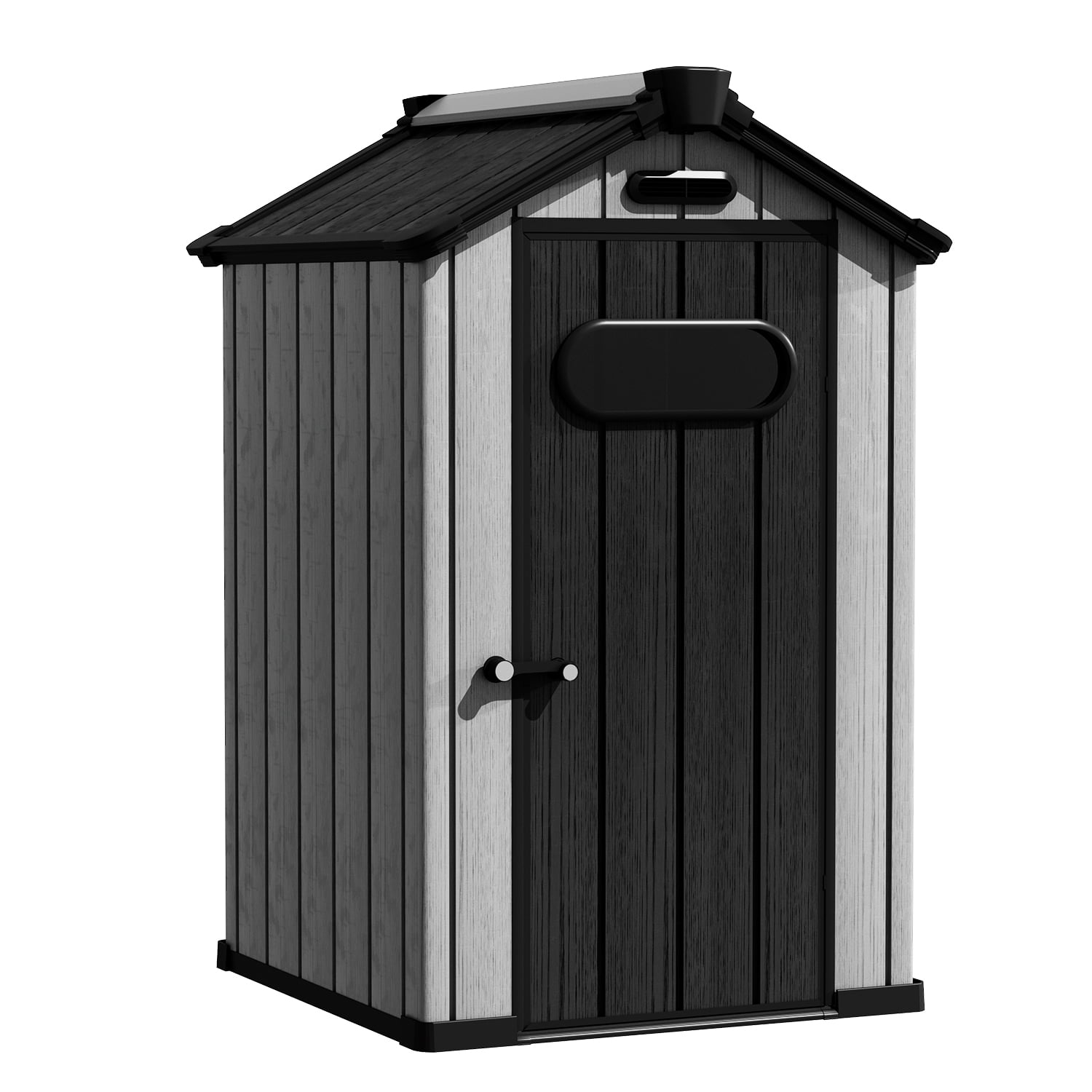 Aoxun 4' x 4' Resin Outdoor small Storage Shed, Plastic Storage Shed