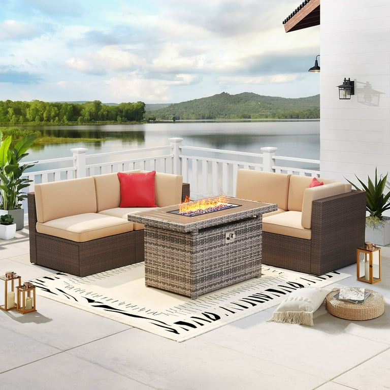 Outdoor chat set with fire pit hotsell