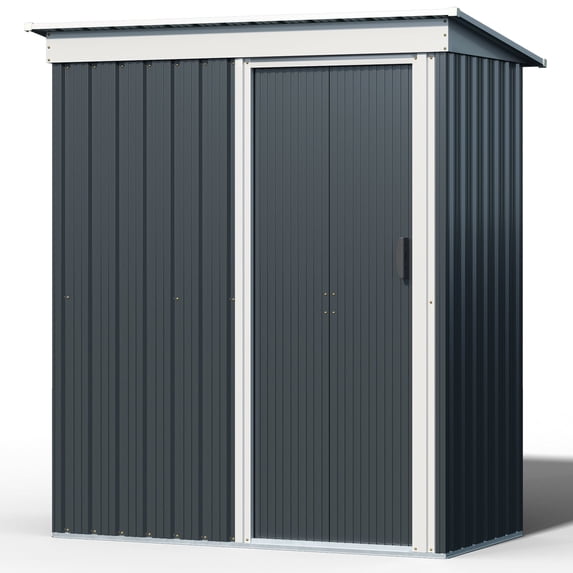 Aoxun 5' x 3' Outdoor Metal Storage Shed, with Door, Tool Storage Shed for Backyard, Patio, Lawn