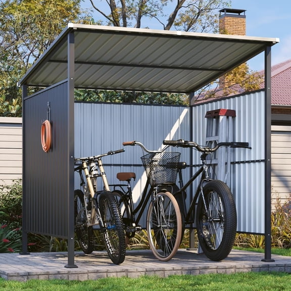 Aoxun 6' x 6' Outdoor Shed Grill Shed for BBQ Outdoor Gazebo for Pets Pergolas and Gazebos Clearance, Metal Awnings for Patio and Decks