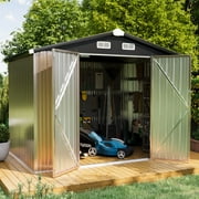 Aoxun 8.5' x 5.6' Outdoor Storage Shed, Metal Garden Shed with Door & Lock, Tool Storage Shed for Patio, Backyard