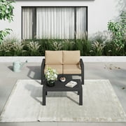 Aoxun Aluminum Patio Furniture Set, Modern Metal Outdoor Patio Furniture, Patio Conversation Sets with Coffee Table,Beige((Included Waterproof Covers))