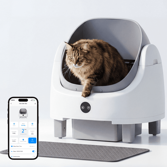 Aoxun Automatic Self-Cleaning Cat Litter Box for Multiple Cats