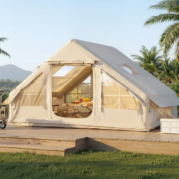 Aoxun Inflatable Camping Tent for 4-8 Person, Quick Setup Family Tent, Waterproof Windproof Outdoor Shelter with UV Protection, Lightweight Portable Shelter for Camping, Beach and Festivals