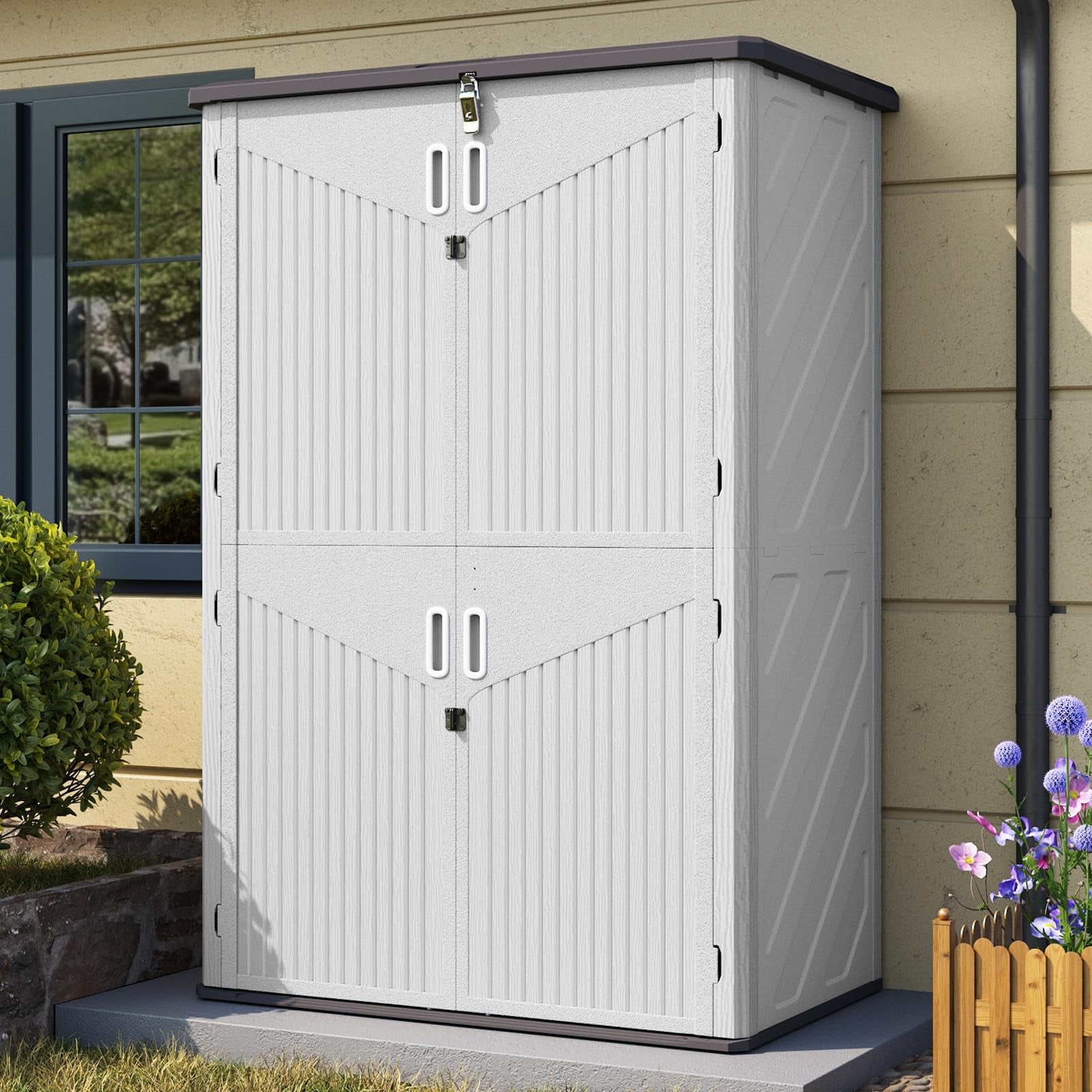 JAXPETY 10 ft. W x 8 ft. D Outdoor Storage Metal Shed