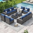 thumbnail image 1 of Aoxun Patio Furniture Set, 12 Pcs Outdoor Patio Furniture Sets with 4 in Thicken Cushion, Widen Armrests Wicker Outdoor Sectional for Backyard (Waterproof Cover Include), 1 of 6