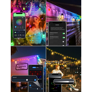 Aoycocr 46Ft RGBIC Smart String Lights Outdoor with 99 LED Shatterproof Bulbs, RGBw/APP & Remote Control, IP65 Waterproof Color Changing Dimmable Patio Lights for Balcony, Backyard, Party, Bistro