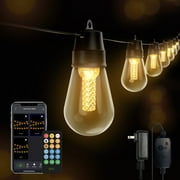 Aoycocr Outdoor 85.3ft Plug Smart App & Remote Control Shatterproof IP65 LED String Lights