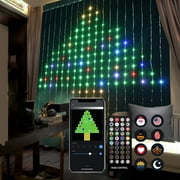 Aoycocr Christmas Curtain Lights, Smart Lights LED, 6.6 x 6.6ft, 400 RGBIC LEDs，Color Changing Window Lights, Dynamic DIY Curtain String Lights for Bedroom Wall, Outdoor IP65 Waterproof