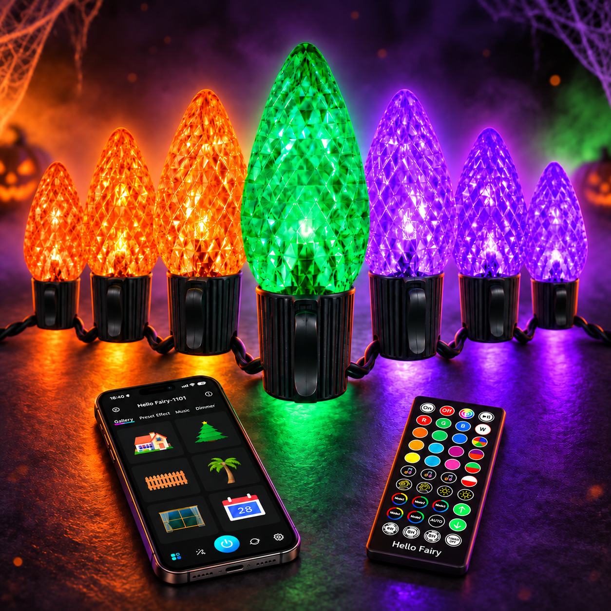 Aoycocr Smart C9 Christmas Lights Outdoor, Color Changing String Lights ...