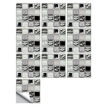 Aoyunhp 10 Sheets 3D Mosaic Vinyl Backsplash Tiles,Self-Adhesive Peel and Stick Subway Tile Stickers Stick On Wall Tiles for Kitchen Bathroom Decor,Peel and Stick Tile,Mosaic Tile