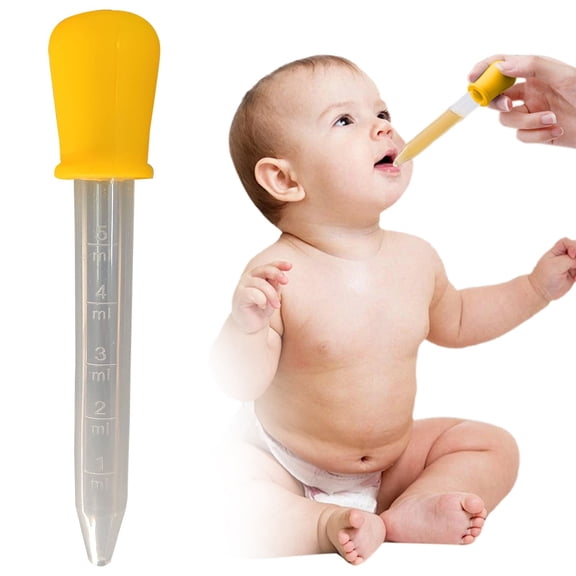 Aoyunhp 1Pc 5ml Liquid Feeding Graduated Pipette,Home Supply 5ml Liquid Feeding Graduated Pipette Home Supply,Plastic Pipettes Eye Dropper with Bulb Tip for Candy Molds,Yellow