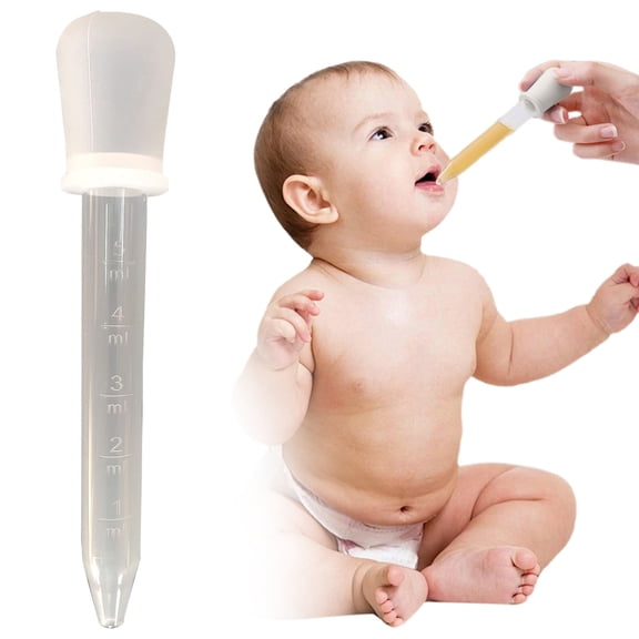 Aoyunhp 1Pc 5ml Liquid Feeding Graduated Pipette,Home Supply 5ml Liquid Feeding Graduated Pipette Home Supply,Plastic Pipettes Eye Dropper with Bulb Tip for Candy Molds,White