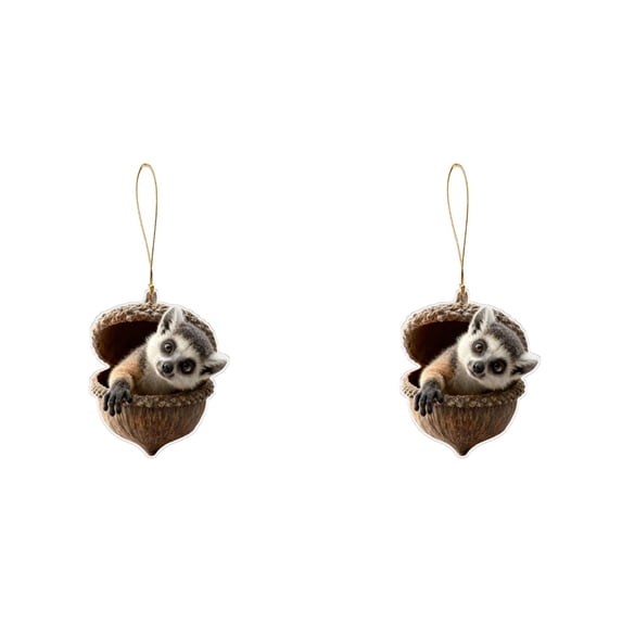 Aoyunhp 1Pc Forest Animal Series Christmas Ornaments,Cute Animal Christmas Ornaments,2D Flat Acrylic Hanging Pendant Creature Raccoon Hedgehog Decor,Christmas Tree Decorations for Home Holiday