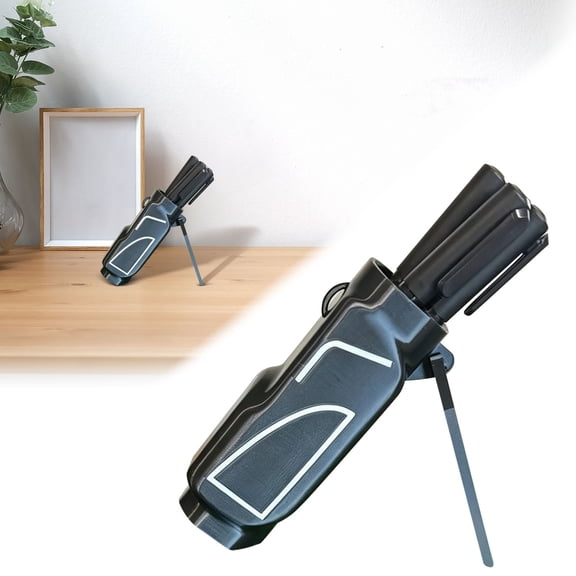 Aoyunhp 1Pc Golf Bag Pen Holder,Club Shaped Pen Holder Set Sports Style Desktop Stationery Caddy Fun Decor Ornament for Men,Perfect Golf Lover Gift