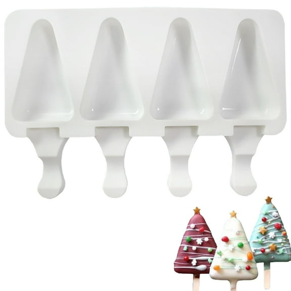 Aoyunhp 1Pc Ice Cream Tool, Multi-Grid Food Grade Silicone Ice Bar Tool Heat-Proof Reusable Ice Cream Making Tool Kitchen Diy Tool(4 Triangle Popsicles),Diy Maker Homemade Silicone Molds Popsicle