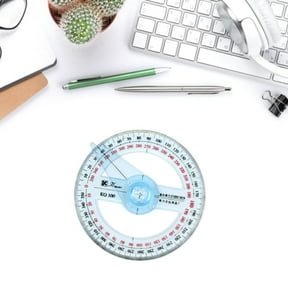 Aoyunhp 1Pc Rule,360 Angle Measure Circle Protractor,Swing Arm Angle Rulers,360 Plastic Protractor for Classroom Drafting Measuring,Circle Protractor Drawing Tool Circle Protractor,Blue