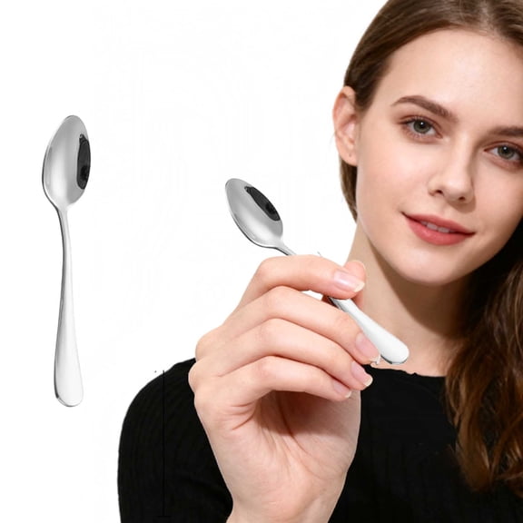 Aoyunhp 1Pc Sliver Teaspoon,Soup Spoons,4.9 Inches Stainless Steel Teaspoons Silverware,Spoon Silverware,Coffee Spoons,Small Spoon,Mirror Polished,Dishwasher Safe,Silver Spoons for Home,Restaurant