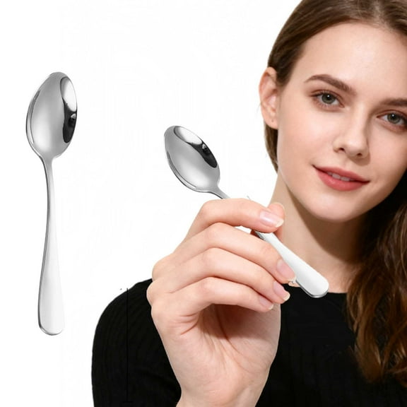 Aoyunhp 1Pc Sliver Teaspoon,Soup Spoons,5.5 Inches Stainless Steel Teaspoons Silverware,Spoon Silverware,Coffee Spoons,Small Spoon,Mirror Polished,Dishwasher Safe,Silver Spoons for Home,Restaurant