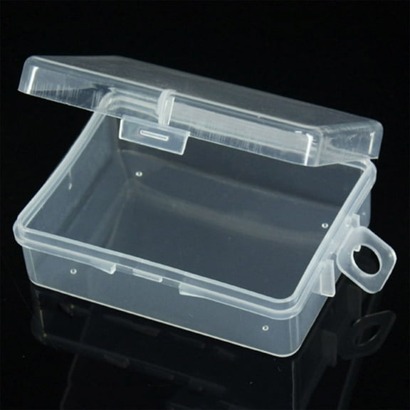Aoyunhp 1Pc Small Plastic Beads Storage Containers,Rectangular Plastic Box Organizer,Storage Container with Hinged Lid,Box with Lid for Storage of Small Crafts Jewelry Hardware