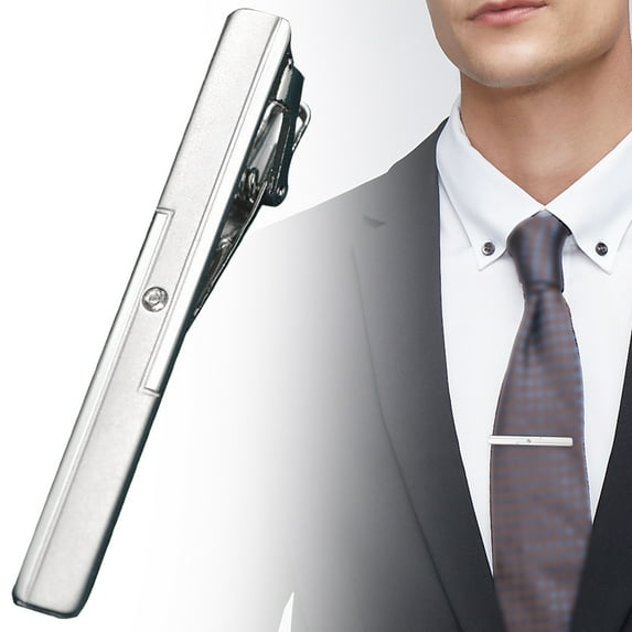 Aoyunhp 1Pc Tie Clips for Men,Metal Silver Necktie Tie Pin,Bar Clasp ...