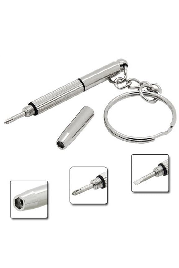 1pc 3 in 1 Mini Screwdriver Set Keychain for Glasses,Precision Screwdriver Kit Watch Repair,Screwdriver with Keychain,for Watch Repair Tool,Nose Pads Fastener,Home Improvement Easy to Carry