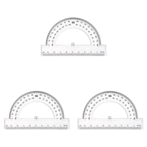 Aoyunhp 3Pcs 3.94 Inch Plastic Protractor with Swing Arm Math Protractor for 180 Degree Angle Measurement Semi Transparent,Suitable for Geometry Classrooms Students