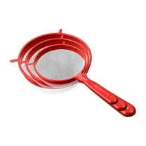 Aoyunhp 3Pcs Plastic Mesh Strainer Colander Set, Food Soy Milk Flour Sieve Long Handle Sieve Strainer Icing Sugar Sifters Fine Strainer Tea Filter,Flour Sifter,Flour Sifter For Baking