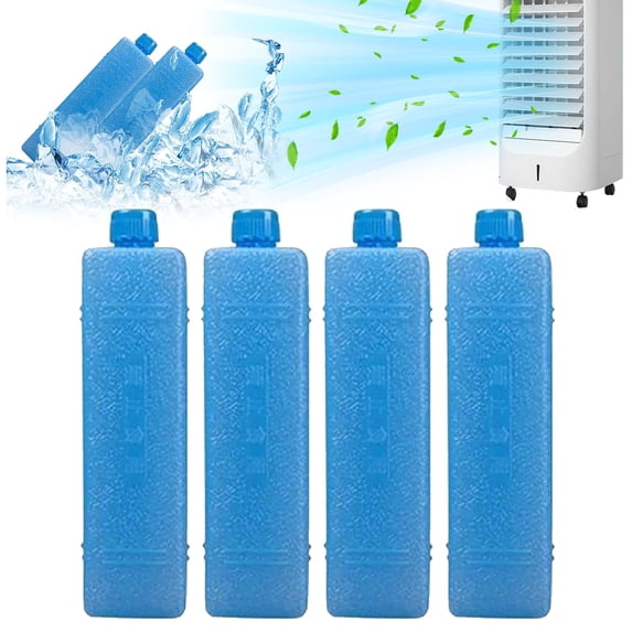 Aoyunhp 4Pcs Ice Packs for Portable Air Conditioner,Long Lasting Freezer Blocks Reusable Portable Cooler Freezer Ice Packs for Refrigerator Air Conditioner Fan,Ice Pack for Fan 1.57"X1.57"X6.22"