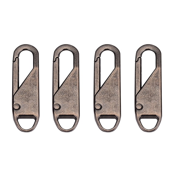 Aoyunhp 4Pcs Universal Detachable Zipper Puller Replacement,Zipper Repair Kit Oval Zipper Slider Pull Tab Tabs for Luggage Clothing Jackets,Metal Rubber Zipper for Bags Coats and Clothes,1.46"x0.43"