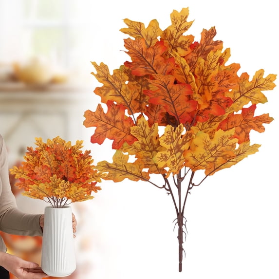 Aoyunhp Artificial Maple Leaves Branches,Fake Fall Leaves Stems Plants Outdoor Greenery for Farmhouse Thanksgiving Table Centerpiece Fireplace,Fall Decor,Fall Decorations for Home 15"