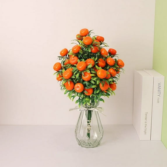 Aoyunhp Artificial Potted Plants,Fake Fruit Tree Artificial Citrus,Faux Plants Indoor for Home,office,Living Room Table,Desk,Farmhouse Table Centerpiece Home Decoration