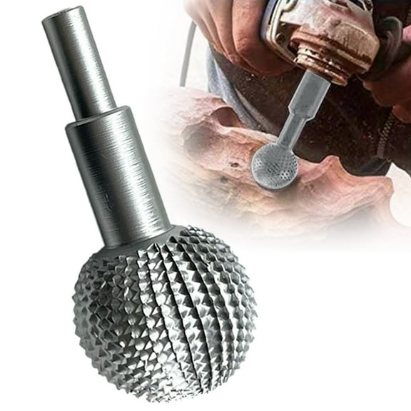 Aoyunhp Ball Gouge for Wood Carving,Ball Gouge Angle Grinder attachment - 360° Sphere Rotary Burr,Heavy-Duty Steel Spherical Grinding Head with Abrasive Teeth,Ball Gouge for Angle Grinder 3.66"