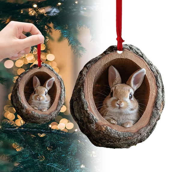 Aoyunhp Christmas Ornaments,forest Animal Acrylic Ornament - Christmas Tree Decoration for Christmas,Christmas Decorations Indoor,Outdoor Christmas Decorations 3.14"