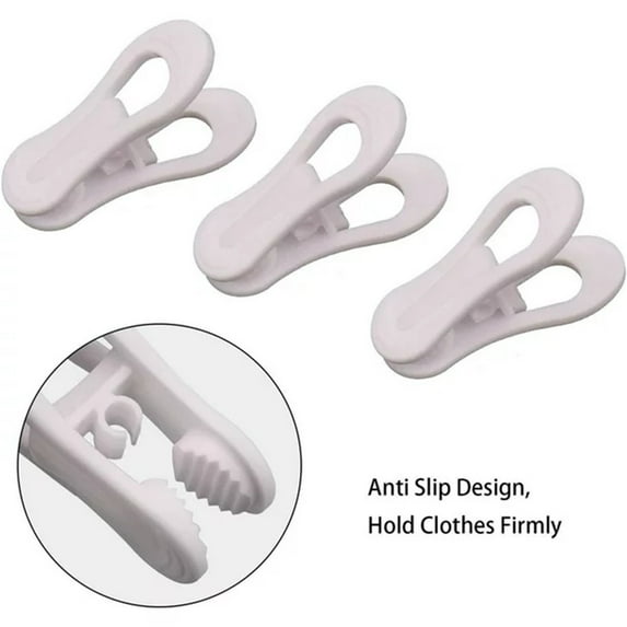 Aoyunhp Clips For Hangers,White Hanger Clips 30 Pack,Multi-Purpose Plastic Hangers Clips Perfect For Plastic Clothes Hangers,Clothes Finger Clip For Skirt Pants Hangers,Clothes Hanger Clips 2.75"