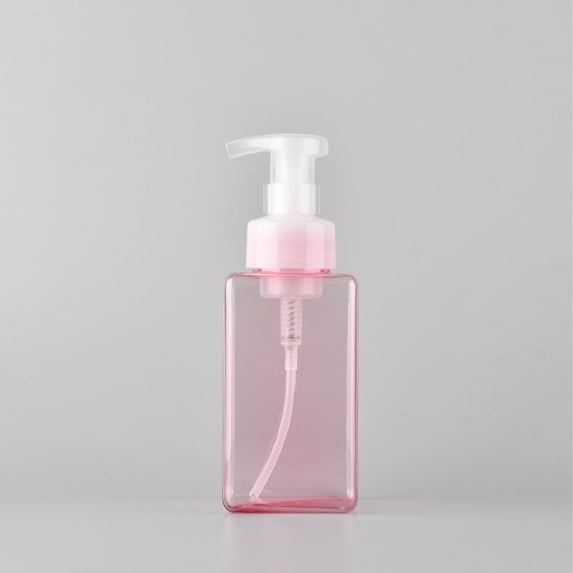 Aoyunhp Foaming Soap Dispenser,Refillable Foam Liquid Hat Soap Empty Plastic Pump Bottle Container for Bathroom Vanities,Square Foam Bottle Press Bottle,Foaming Hat Soap Dispenser 450Ml