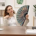 thumbnail image 1 of Aoyunhp Folding Fan,Holographic Folding Line Dance Fan Foldable Handheld Clacking Fans,Hand Held Folding Fan for Line Dancing Accessories,Hand Folding Fan,Handheld Fans Foldable 25.19"X12.99", 1 of 9