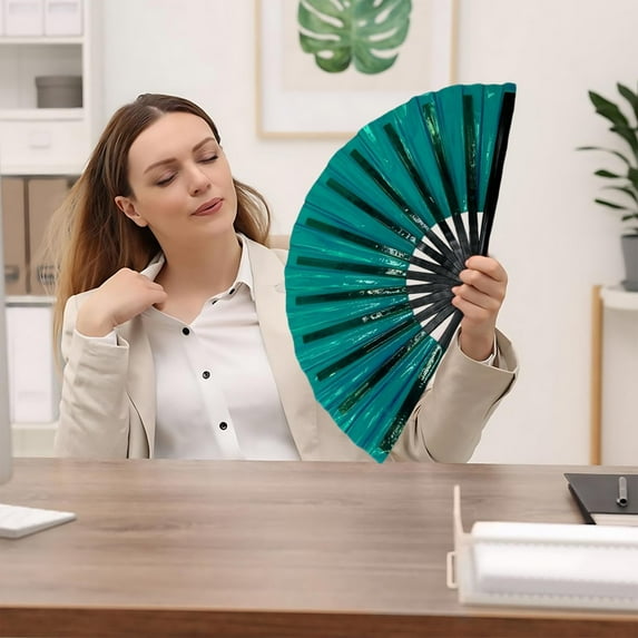 Aoyunhp Folding Fan,Holographic Folding Line Dance Fan Foldable Handheld Clacking Fans,Hand Held Folding Fan for Line Dancing Accessories,Hand Folding Fan,Handheld Fans Foldable 25.19"X12.99"