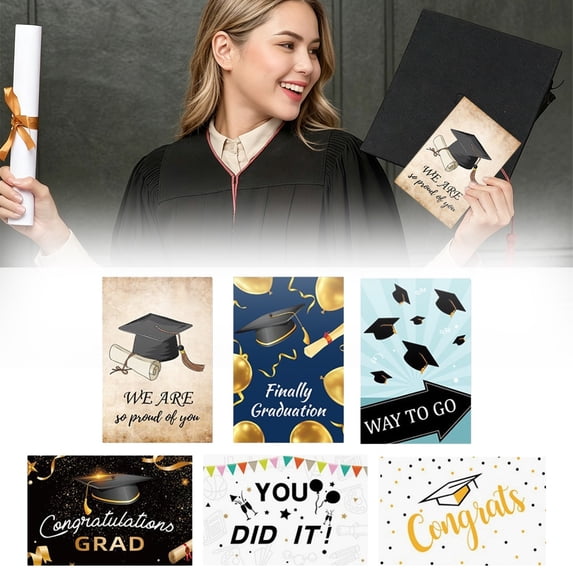 Aoyunhp Graduation Cards 6 Pack With Envelopes Blank Inside Thank You Cards For Graduates Class Of 2026 Congratulations Card Set Card